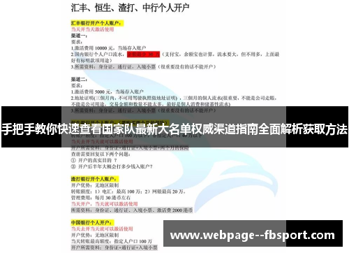 手把手教你快速查看国家队最新大名单权威渠道指南全面解析获取方法